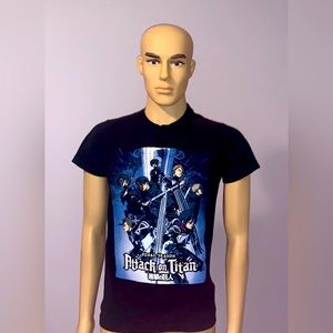Attack on Titan Shirt Men's Small Final Season Black Graphic Tee